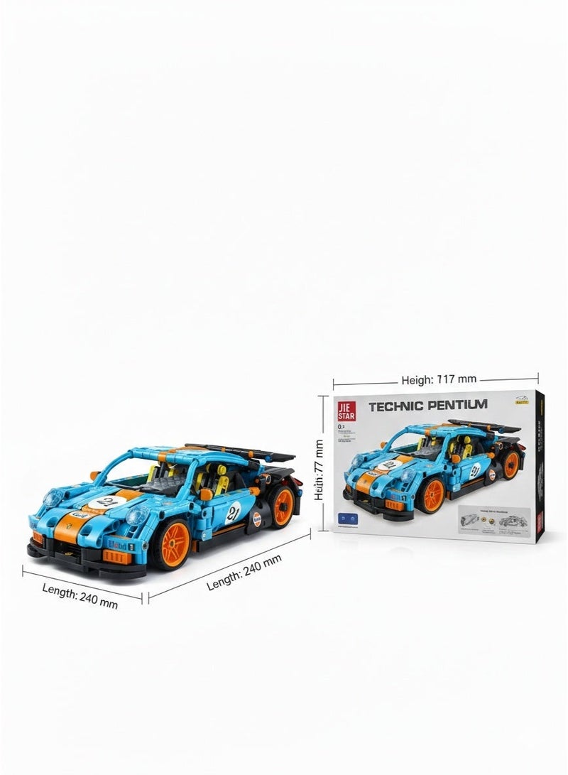 JIE STAR Technic Pentium Blue Beetle Building Set – 521 PCS Remote Control & App Controlled Model Car - Image 1